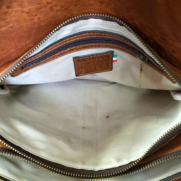 Maxon Purse Brown Leather Flap Chain Shoulder Strap Handbag Designer - Picture 8 of 16